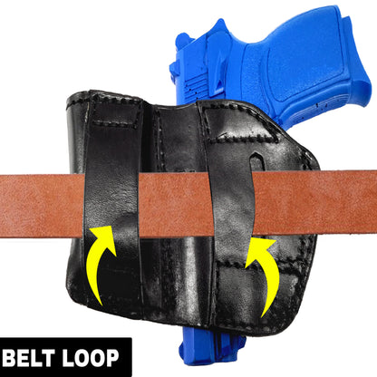 Glock 42 Holster and Mag Pouch Combo - OWB Leather Belt Holster