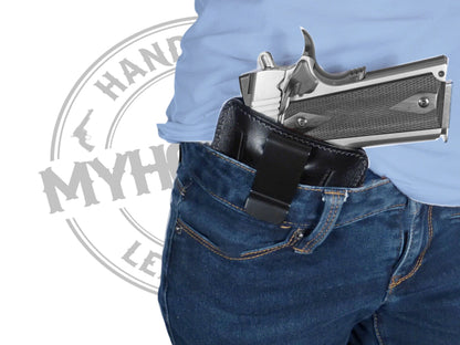 Smith & Wesson SW (Sigma) SW9VE Premium Leather Universal IWB or OWB Ambidextrous Belt Slide Holster