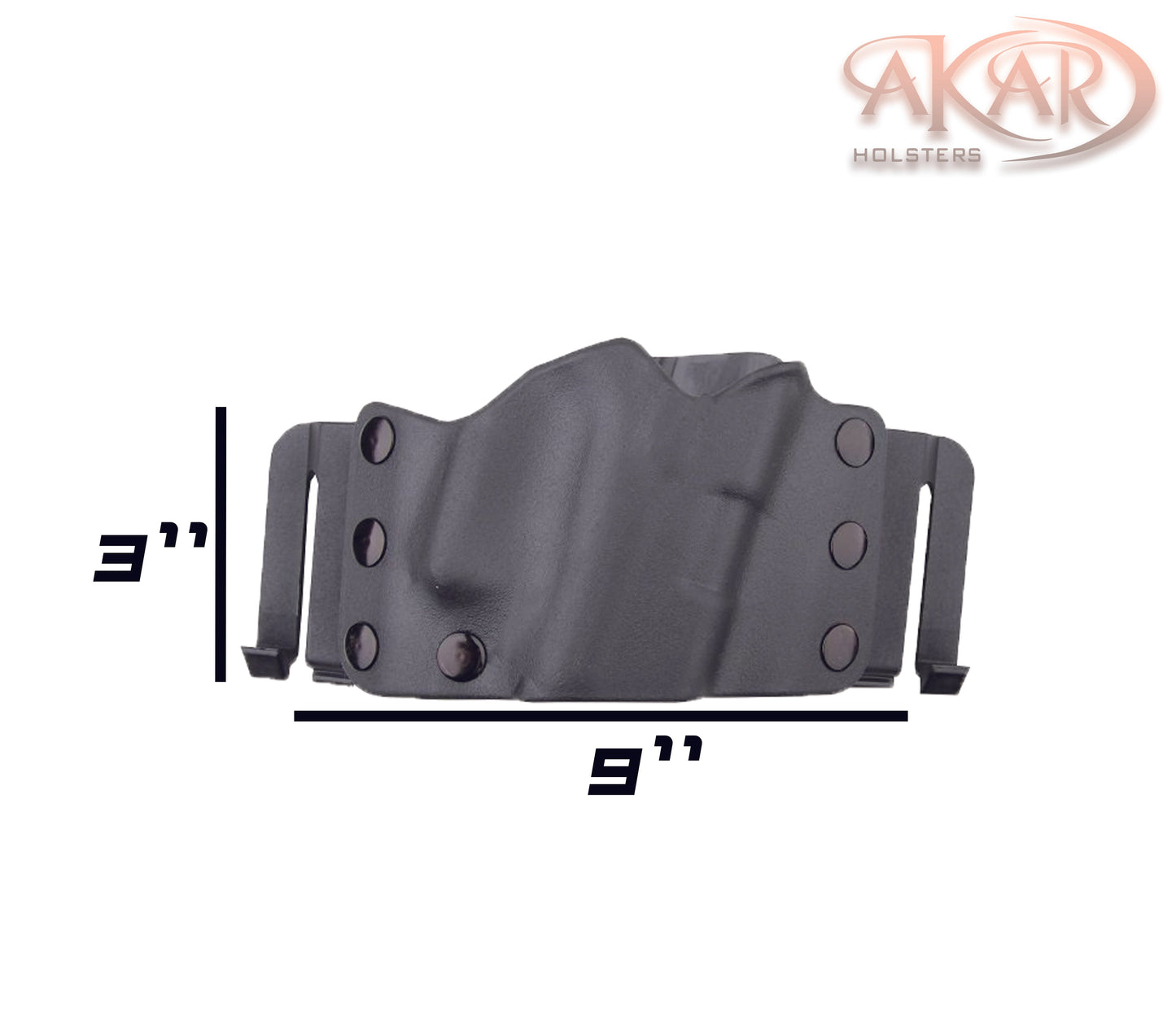 Smith & Wesson M&P Shield Plus - Akar Scorpion OWB Kydex Gun Holster W/Quick Belt Clips