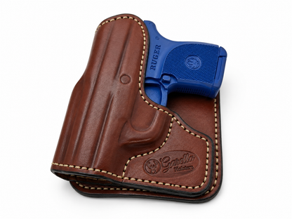 Ambidextrous Premium Genuine Leather Wallet Pocket Holster Fits