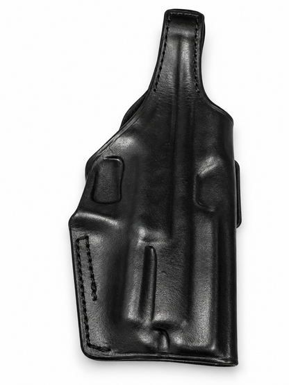 Right Hand Leather OWB Holster Thumb Break Fits 2" Belt Black Fits