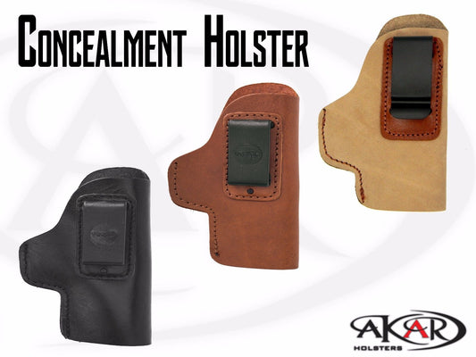 IWB CCW Leather Holster RH Inside-the-Pants Clip-On – Compatible with Glock 19X