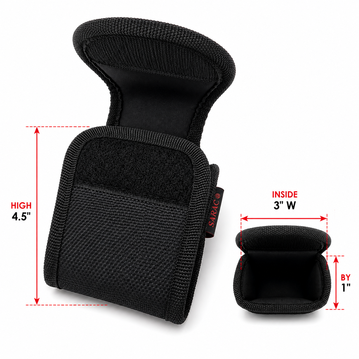 Nylon Handcuff Pouch Duty Belt Cuff Case Hook Loop Closure Black 4.5"