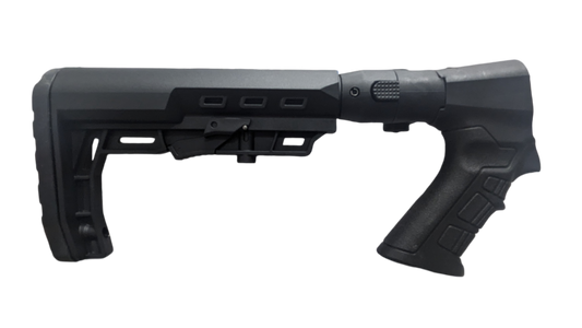 Folding Tactical Buttstock with Pistol Grip for Universal, Adjustable, Collapsible Compatible with Emperor Arms Cobra12 Mag Fed Shotgun - Shortie
