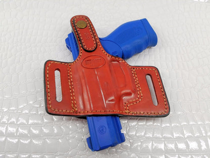 OWB Yaqui Slide Leather Belt Holster – Premium Cowhide | Open-Muzzle Design Compatible w/ Taurus PT709 Slim