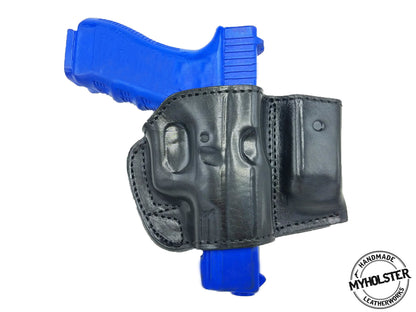 Holster and Mag Pouch Combo - OWB Leather Belt Holster Fits Shadow Systems MR920