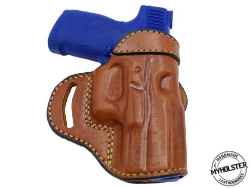 Glock 43 Compact OWB Open Top Leather CROSS DRAW Holster