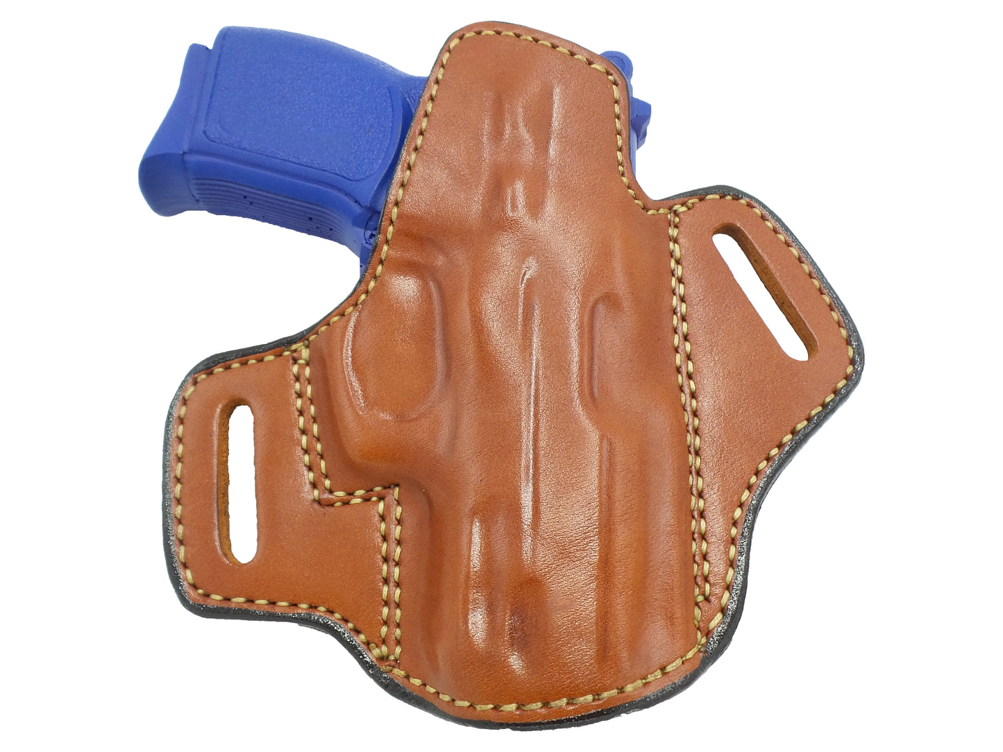 Premium Pancake-Style OWB Leather Holster – Open-Top Design Compatible w/