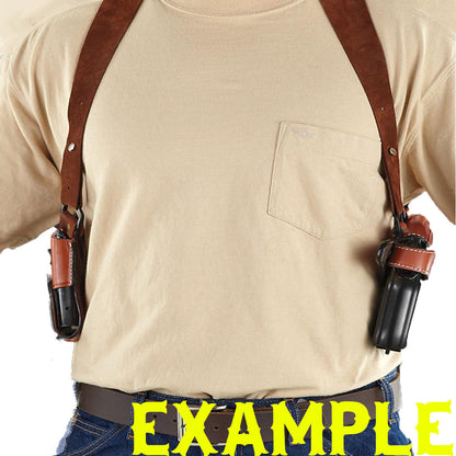 Premium Leather Shoulder Holster System – Horizontal Carry – Double Mag Pouch Compatible w/ Sig Sauer SP2022