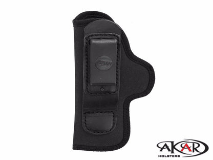 Tuckable IWB Holster | Concealed Carry with Leather Backing Nylon Compatible W/ Glock 42