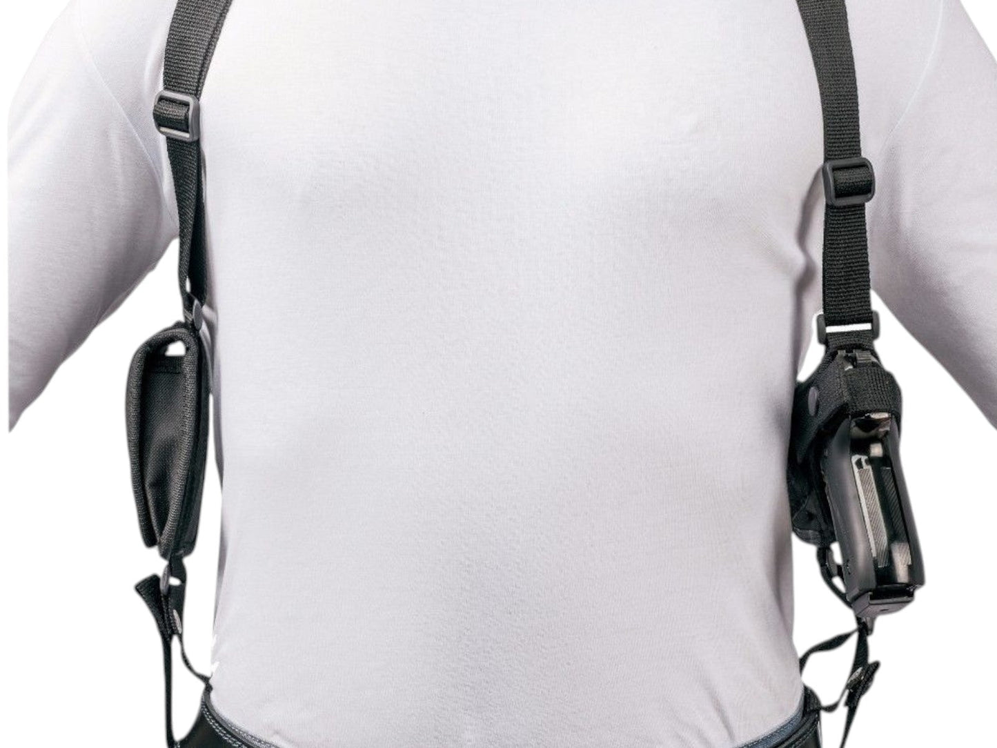 Nylon Horizontal Shoulder Holster with Double Magazine Pouch Compatible w/ FN FNX-45 Compact