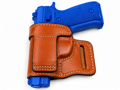 Leather right-hand OWB belt-slide holster for Stoeger STR-9F, view 3