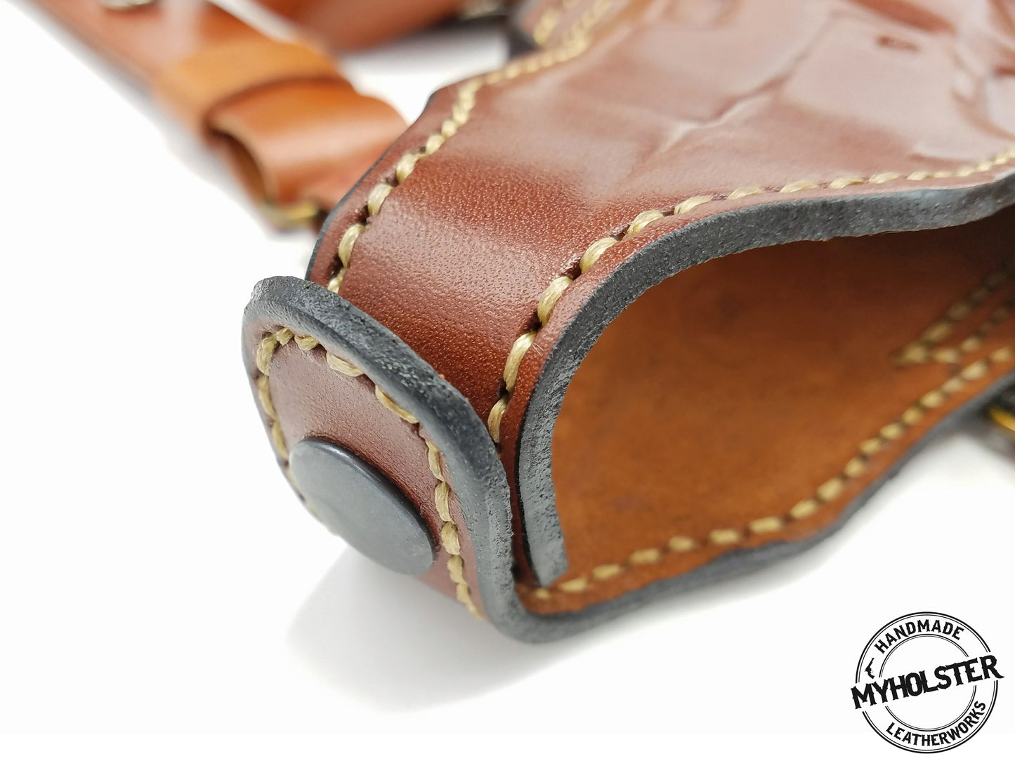 Premium Leather Shoulder Holster System – Horizontal Carry – Double Mag Pouch Compatible w/ Sig Sauer SP2022