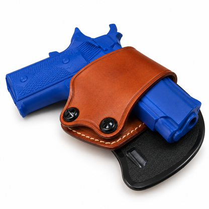 Leather OWB adjustable paddle holster for Jimenez JA-380, black or brown, view 5