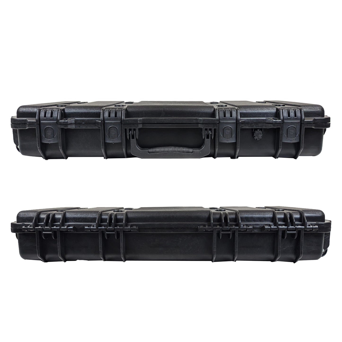 40.5" x 16.5" x 6.5" Protective Roller Tactical Rifle Hard Case with Foam, Mil-Spec Waterproof & Crushproof, Two Rifles Or Multiple Guns, Pressure Valve with Lockable Fittings Black