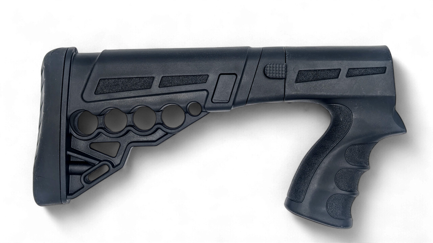 Folding Tactical Buttstock with Pistol Grip Customizable. Length Adjustments, Collapsible Compatible with Escort PS 12GA