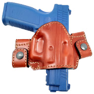 Glock 43x OWB Snap-On Leather Open Top Holster
