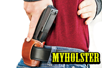 Smith & Wesson SW (Sigma) SW9VE Premium Leather Universal IWB or OWB Ambidextrous Belt Slide Holster