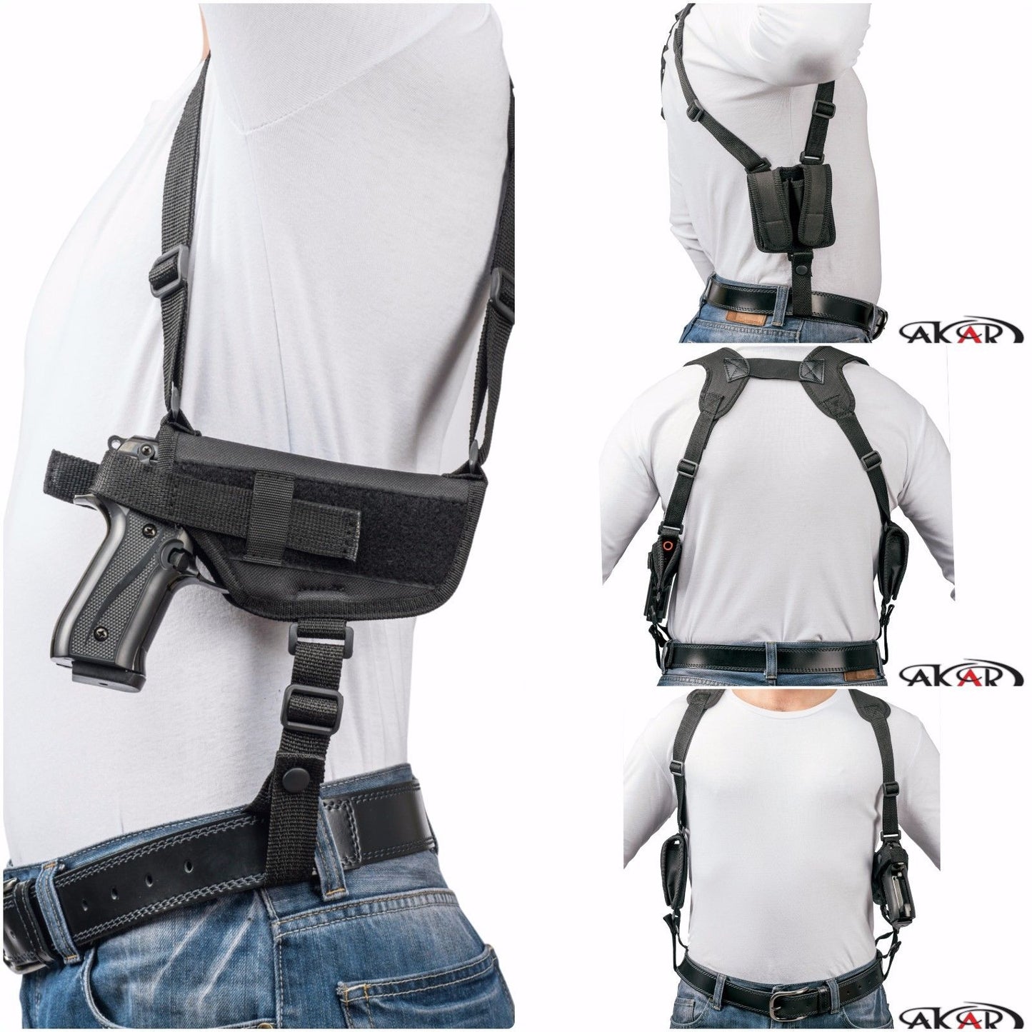 Horizontal Shoulder Holster with Double Magazine Pouch Right-Hand Fits SIG Sauer P220