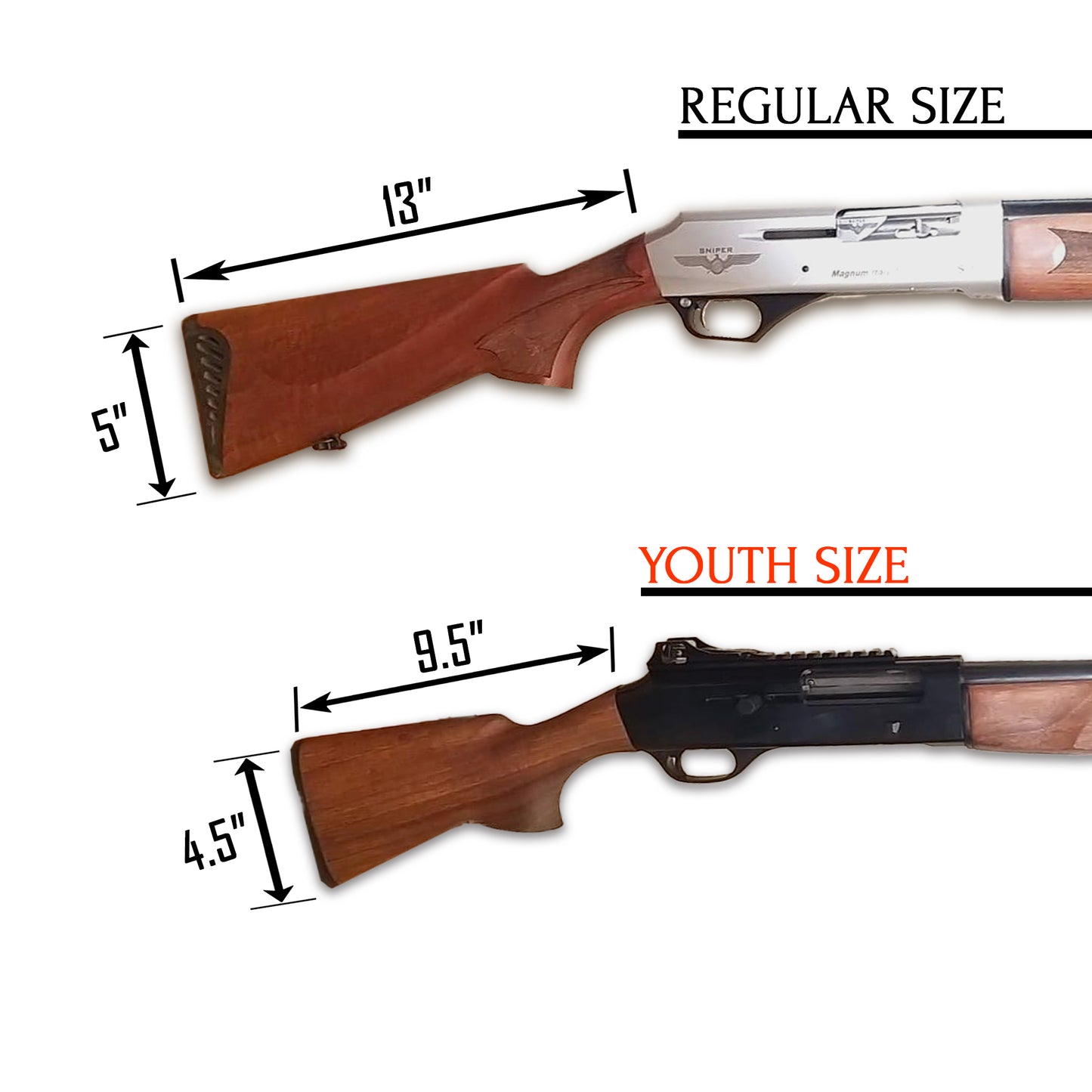 Regular 12 GA Turkish Walnut Stock – Compatible with Emperor Arms MPTAC12 Ultra – Dark and Light Color Options Available