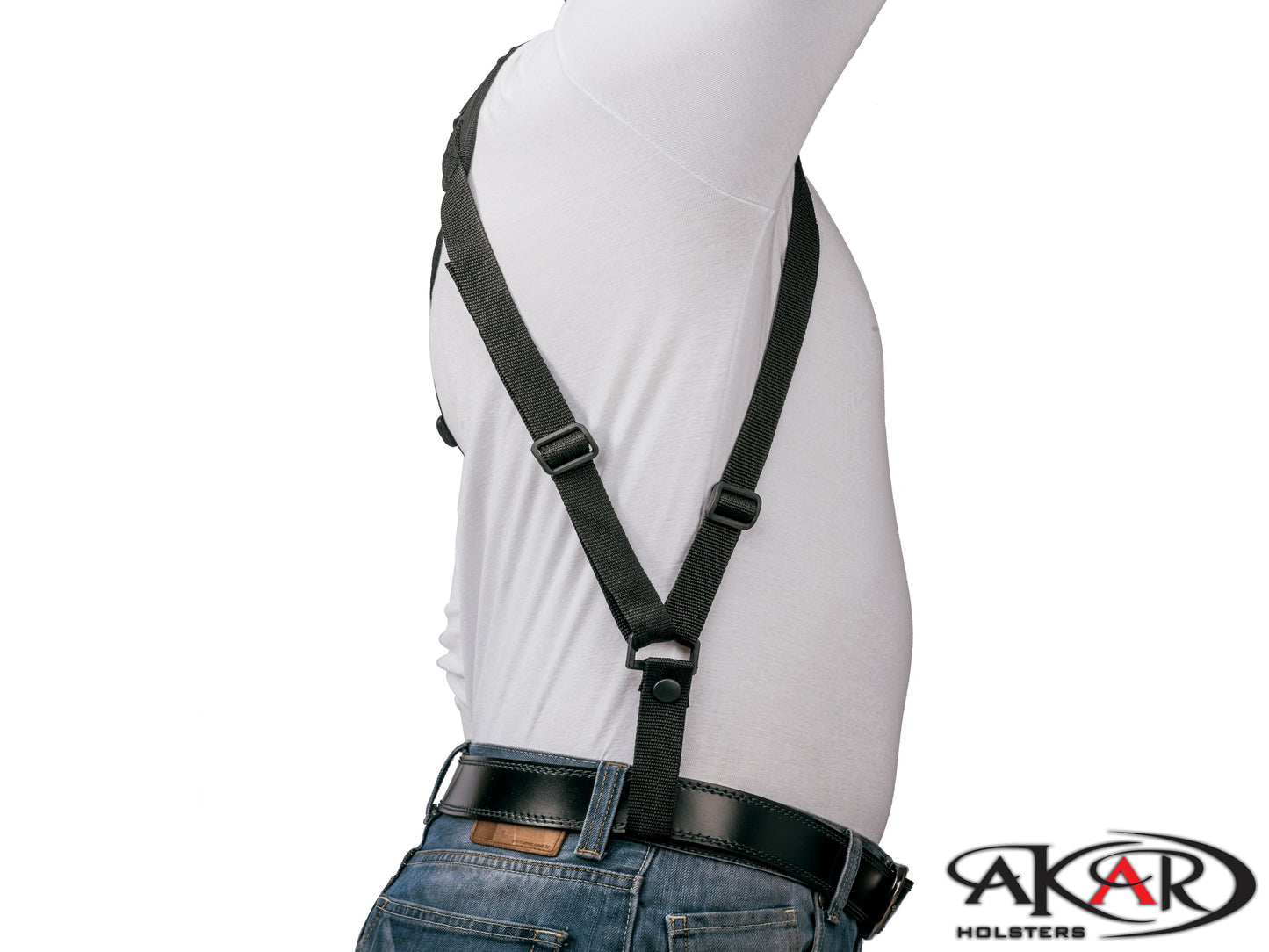 Vertical Carry Shoulder Holster – Checkerboard Pattern | Right-Handed | Reinforced Thumb Break Compatible w/ Glock 19