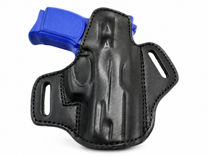 Premium Pancake-Style OWB Leather Holster – Open-Top Design Compatible w/