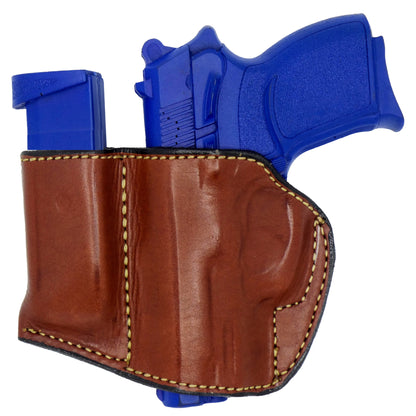 Glock 42 Holster and Mag Pouch Combo - OWB Leather Belt Holster