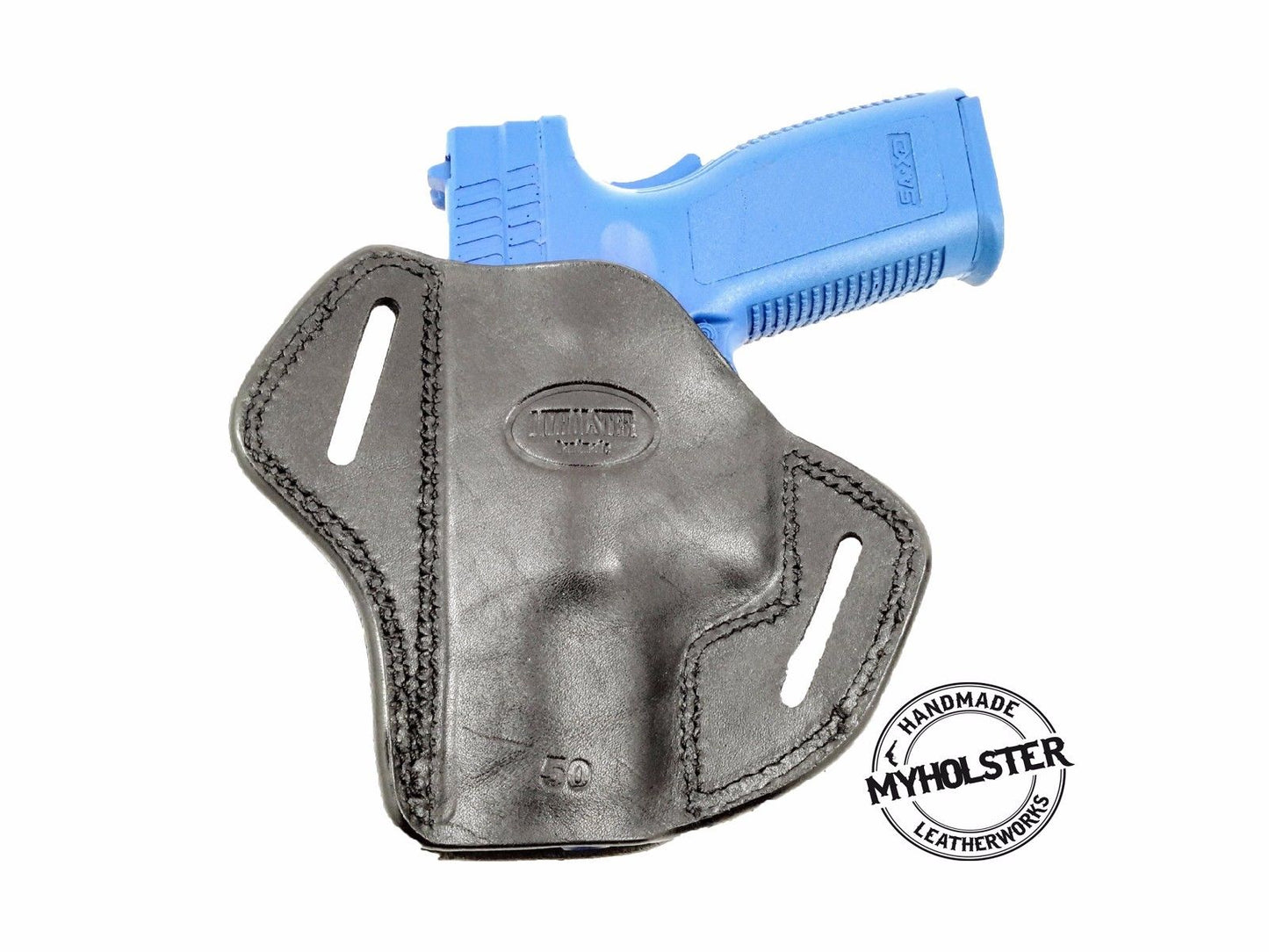 OWB Open Top Concealable Leather Belt Holster Fits Springfield Armory 1911 Operator AOS 9mm 5"