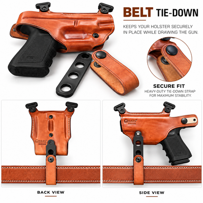 Leather Vertical Shoulder Holster w/ Double Bullet Carrier Brown Thumb Break Fits