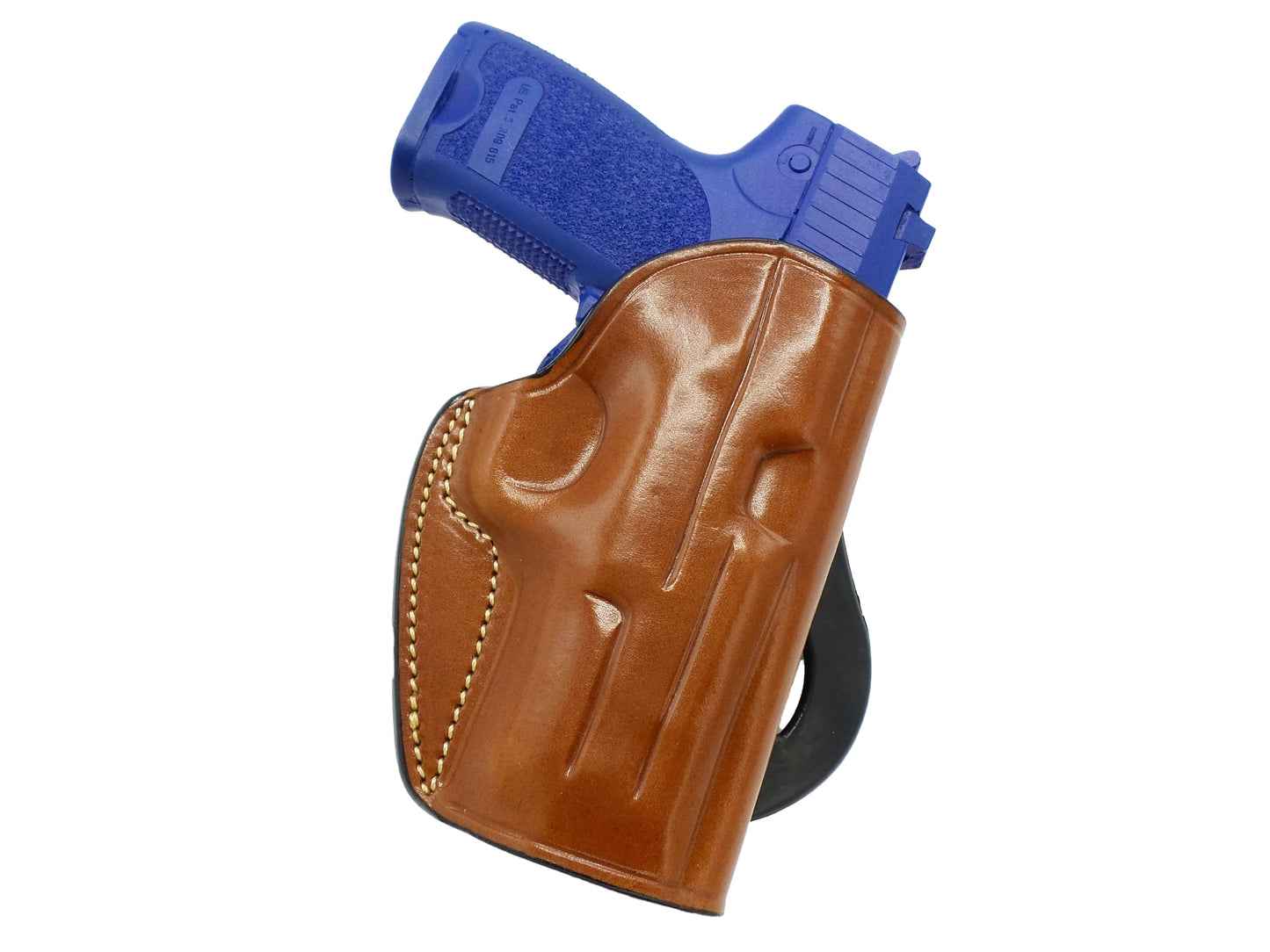OWB Quick Draw Right Hand Leather Paddle Holster Fits Smith & Wesson 4006