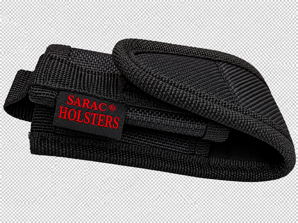 Nylon Flashlight Holder Pouch Tactical Belt Holster Hook Loop Black