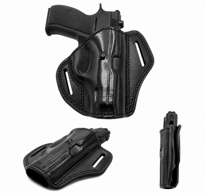 Premium Leather OWB Holster | Open Top RH Fits Smith & Wesson M&P 2.0 Compact 4"