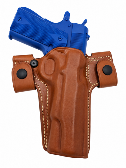 Leather OWB snap belt loop holster for SPS Vista, black or brown, view 5