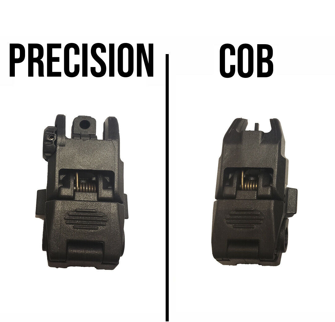 Flip-Up Iron Sights for Picatinny and Weaver Rails - Front & Rear Sights for Rifle, Handgun, and Tactical Gear