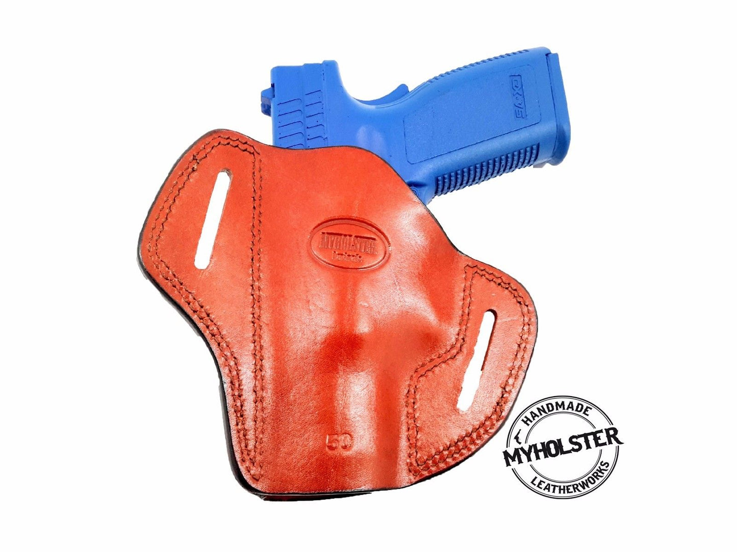 OWB Open Top Concealable Leather Belt Holster Fits Springfield Armory 1911 Operator AOS 9mm 5"