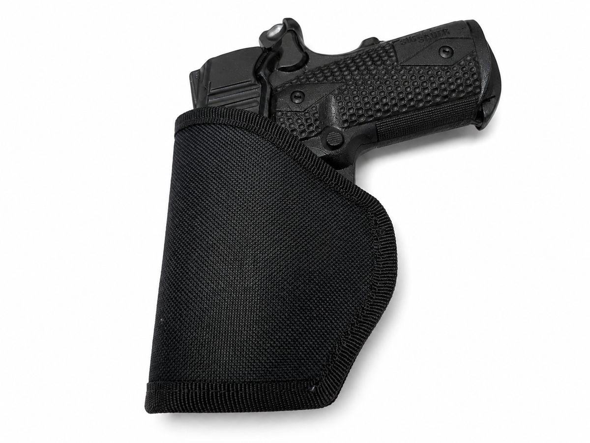 Left Hand IWB Nylon Pistol Holster Metal Belt Clip Concealed Carry Black Fits Glock 17 Gen 3
