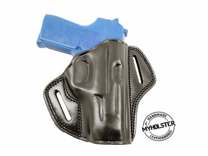 OWB Open Top Concealable Leather Belt Holster Compatible W/ Taurus PT709 Slim