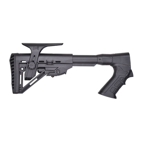 Tactical Shotgun Stock with Adjustable Length, Cheek Rest, Buttpad, and Pistol Grip Compatible with