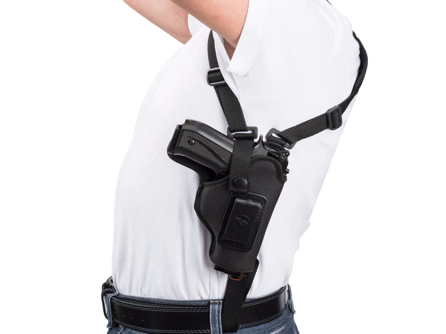 Vertical Carry Shoulder Holster , Nylon Holster, Thumb Break Compatible w/ SIG Sauer 1911 Nitron 5"