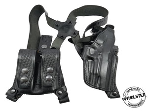 SPRINGFIELD XD45 4" Shoulder Leather Holster System with Double Mag Pouch