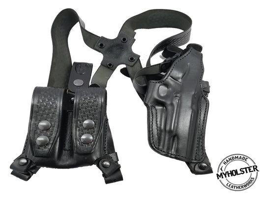 BUL ARMORY 1911 GOVERNMENT Shoulder Holster System with Double Mag Pouch