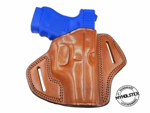 GLOCK 36 Open Top OWB Right Hand Leather Belt Holster