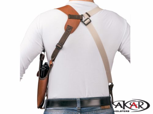 Vertical Shoulder Leather Holster Fits GLOCK 30,37,39 - Choose your Color & Hand