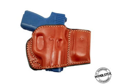 Load image into Gallery viewer, OWB Belt Leather Holster with Magazine Pouch Fits GLOCK 26
