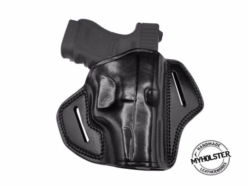 GLOCK 36 Open Top OWB Right Hand Leather Belt Holster