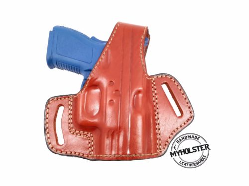 OWB Thumb Break Leather Belt Holster Fits Glock 43 w/ Crimson Trace