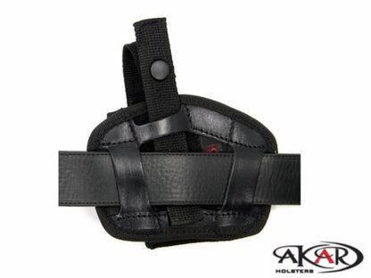 Leather & Nylon Thumb Break Pancake Belt Holster for GLOCK 26, 27, 43