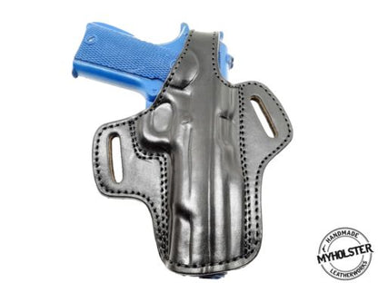 Colt 1911 Commander OWB Thumb Break Leather Belt Holster - Pick your Hand & Color