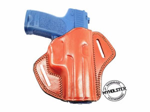 Open Top Leather Belt Holster Fits S&W M&P Shield 9mm