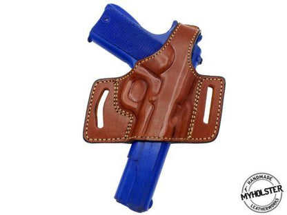 Springfield 1911 Range Officer Elite Operator  OWB Quick Draw Leather Slide Holster W/Thumb-Break